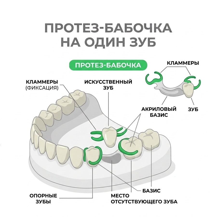 Зубной протез «бабочка»