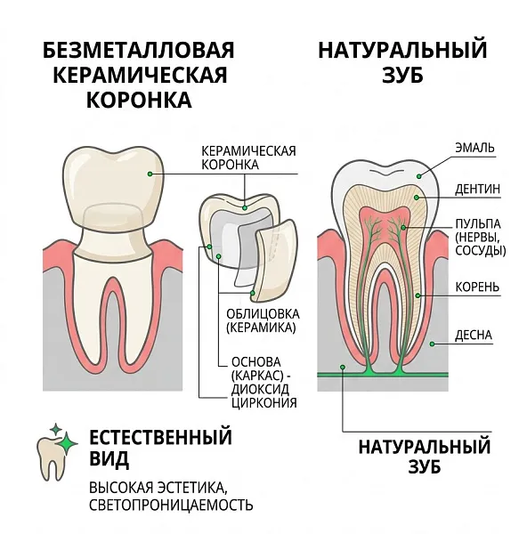 Безметалловые коронки